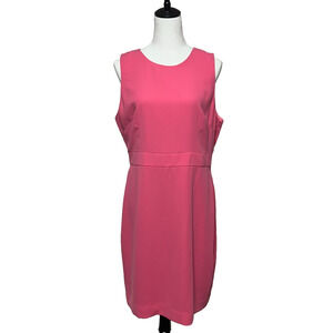 J Crew Dress 14 Knee Length Pink Bodycon Sheath Sleeveless Back Zip Career NWT